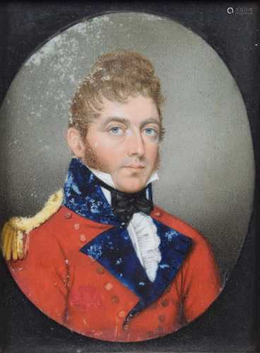 Sarah Biffin (British 1784-1850) Portrait of a military offi...
