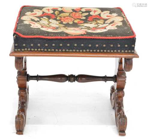 William IV walnut footstool