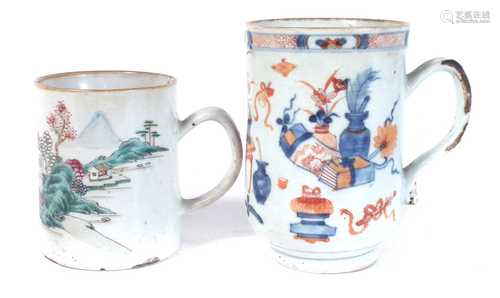 Two Chinese tankards