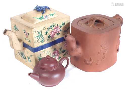 Three Chinese Yixing teapots