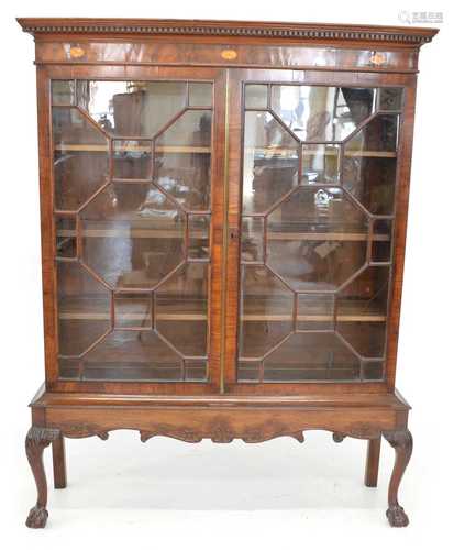 George III mahogany glazed bookcase