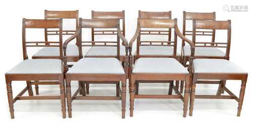 A set of eight late 18th-century dining chairs