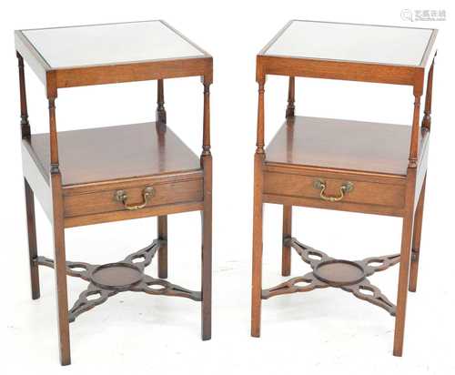 Pair of early 20th-century bedside or lamp tables