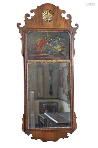 Late 19th-century walnut framed wall mirror