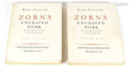 Zorn's Engraved Work, 2 Volumes Karl Asplund