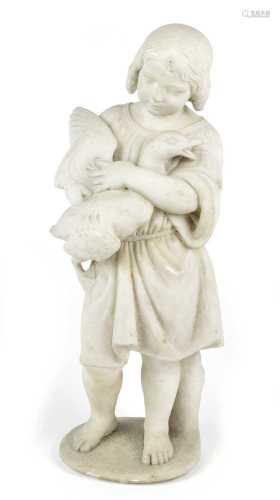 Mid-Victorian white marble figure 