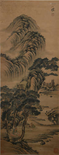 A Chinese Painting of Landscape and Figures