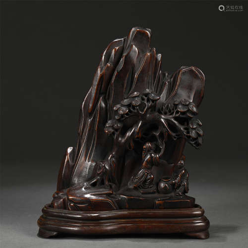 A Carved Chenxiang Landscape Sculpture