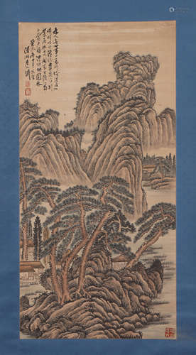 A Chinese Painting of Landscape and Figures