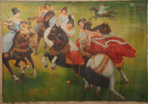 A Chinese Painting Depicting a Polo Match