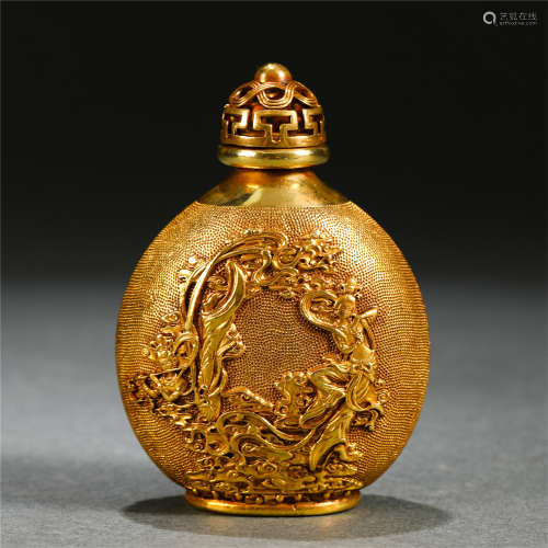 A Gilt-bronze Snuff Bottle