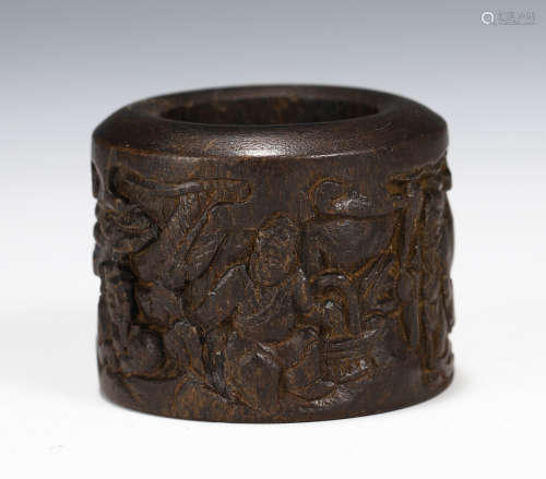A Carved Chenxiang Archer Ring