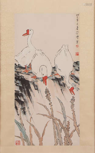 A Chinese Painting of White Geese