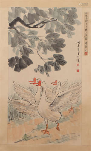A Chinese Painting of White Geese
