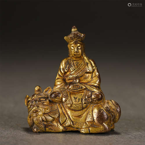 A Gilt-bronze Manjusri