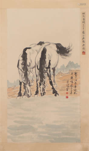 A Chinese Painting of Two Horses