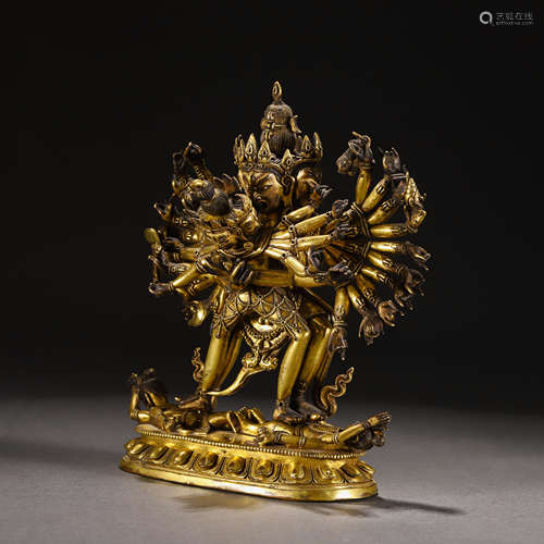 A Gilt-bronze Standing Cakrasamvara