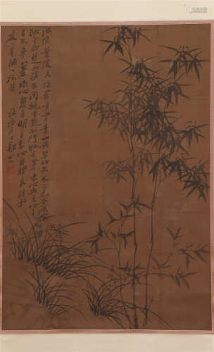 A Chinese Painting of Bamboo and Orchid