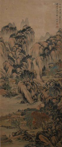 A Chinese Painting of Landscape and Figures