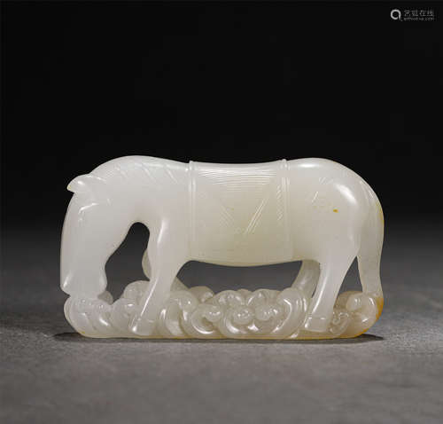 A Carved White Jade Horse