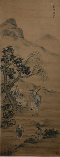 A Chinese Painting of Landscape and Figures