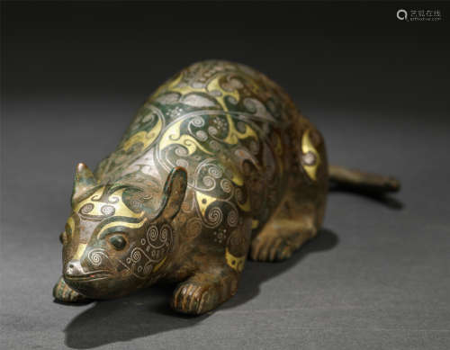 A Gold and Silver Inlaid Treasure Mongoose