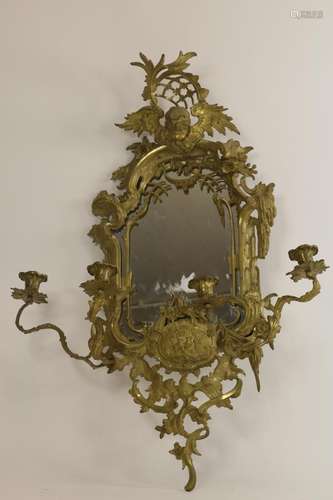 Bronzen Louis XV -stijl spiegel (kaarsen