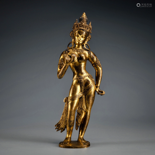 A Gilt-bronze Standing Bodhisattva