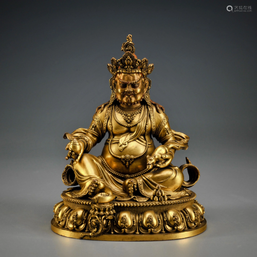 A Gilt-bronze Jambhala