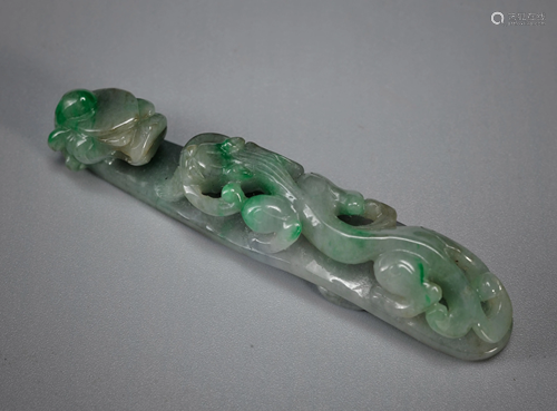 A Carved Jadeite Belt-hook