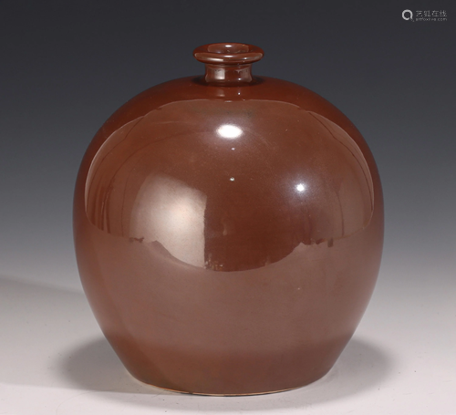 An Aubergine Glazed Jar