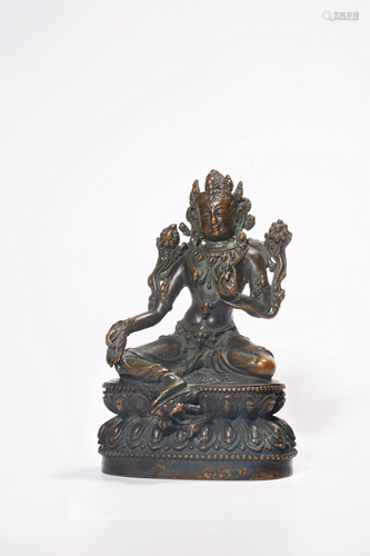 A BRONZE FIGURE OF TARA.QNIG PERIOD