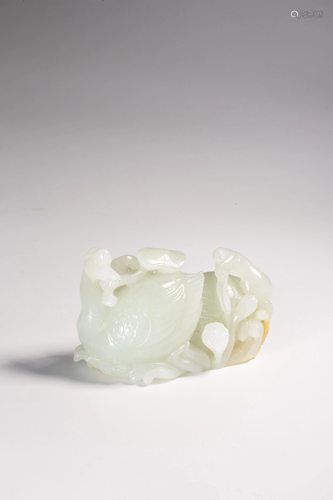 A CARVED WHITE JADE GOOSE GROUP.QING PERIOD