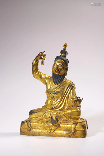 A GILT-BRONZE FIGURE OF LAOZI.QING PERIOD