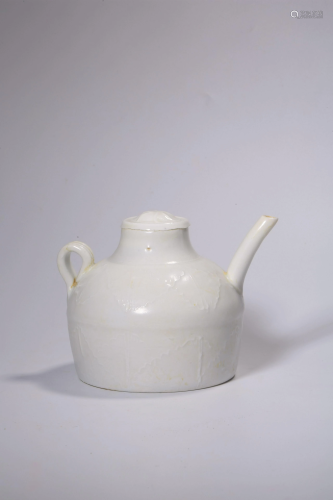 A WHITE-GLAZED TEAPOT AND COVER.QING PERIOD
