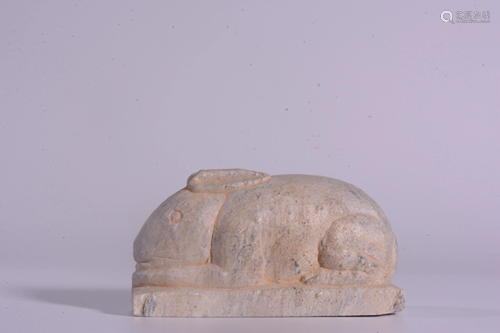 A CARVED STONE RABBIT.SONG PERIOD