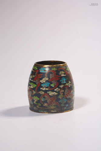 A CLOISONNE ENAMEL BRONZE WASHER.QING PERIOD