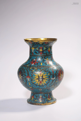 A CLOISONNE ENAMEL BRONZE VASE.QING PERIOD