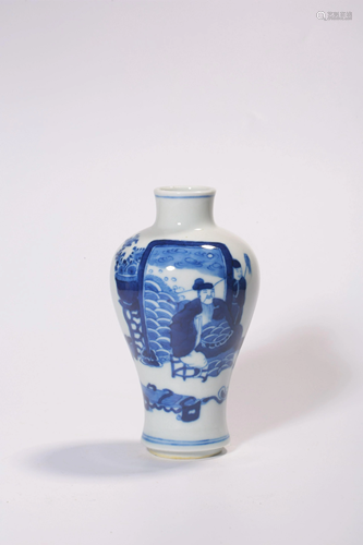 A BLUE AND WHITE VASE.MARK OF KANGXI