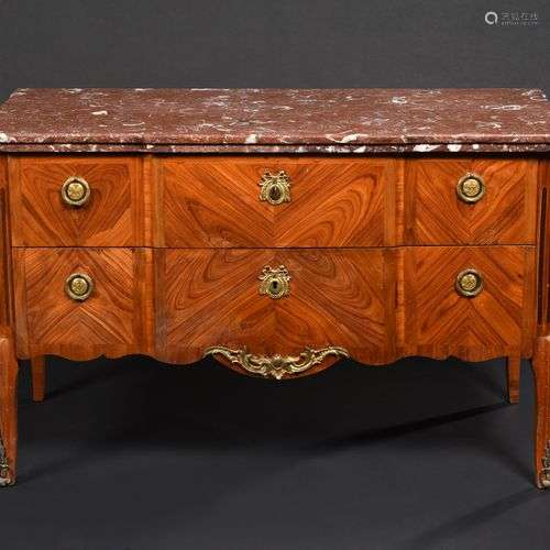 COMMODE En bois de placage « en ailes de papillon » Ouvrant ...