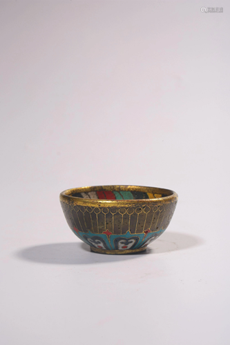 A CLOISONNE ENAMEL BRONZE BOWL.QING PERIOD