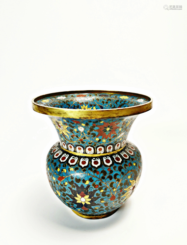 A CLOISONNE ENAMEL BRONZE ZHADOU.QING PERIOD