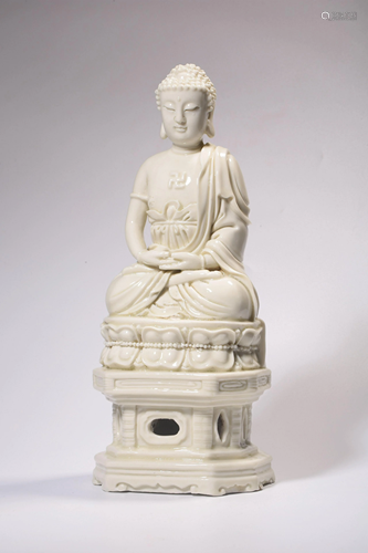 A DEHUA FIGURE OF BUDDHA.MING PERIOD