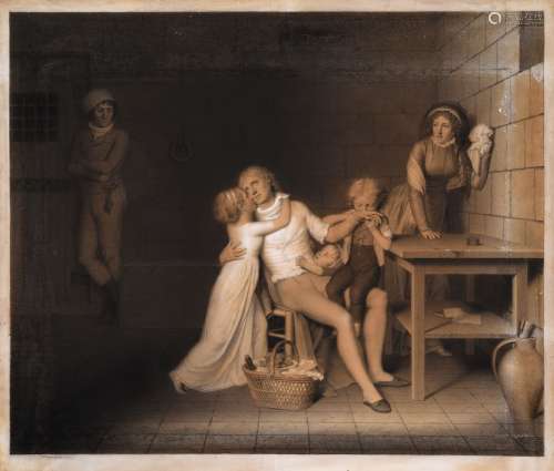 HILAIRE LEDRU (1769-1840) Les pénibles adieux Dessin origina...