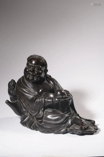 A CARVED WOOD LIUHAI.QING PERIOD