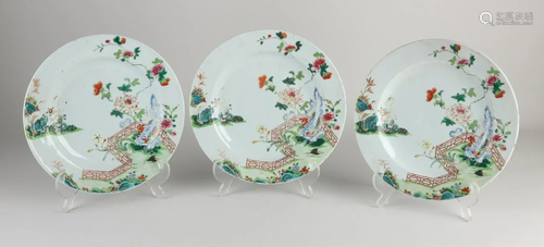 Three rare 18th century Chinese porcelain Family Verte