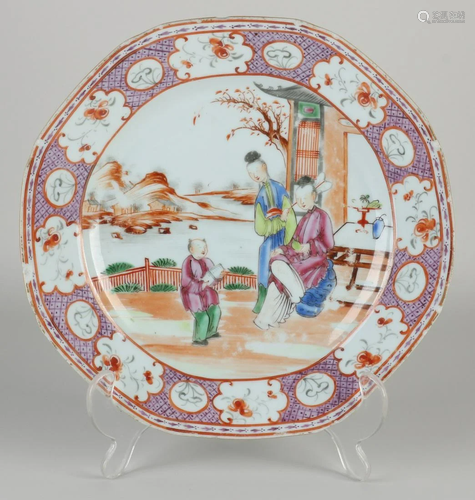 18th century Chinese porcelain Mandarin plate with