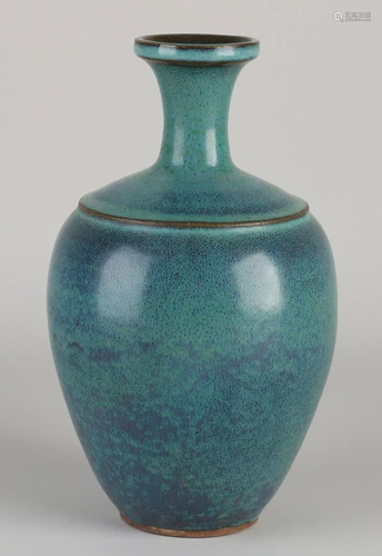 Chinese porcelain celadon vase with rayskin-like glaze.