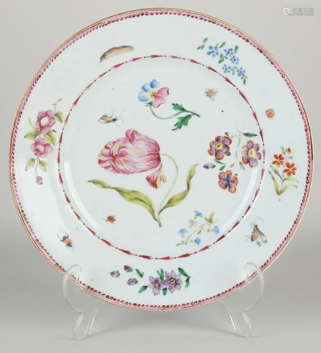 18th century Chinese porcelain Family Rose plate with