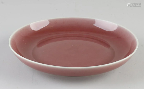 Chinese porcelain dish with red glaze and six